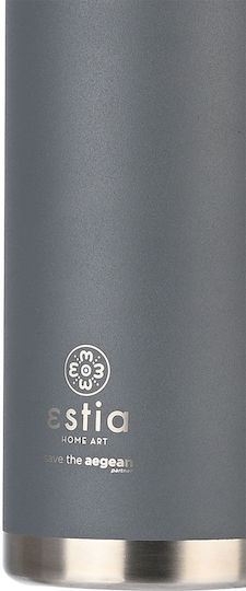 Estia Travel Chug Save the Aegean Bottle Thermos Stainless Steel 750ml Estia Travel Chug Save Aegean Fjord Grey with Loop
