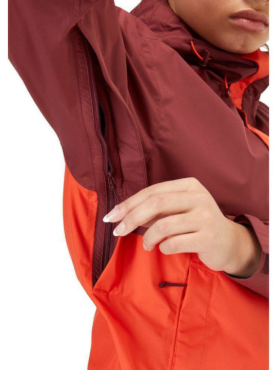 Downpour Eco Κοντό Γυναικείο Μπουφάν για Χειμώνα Deep Heather Red Grapefruit