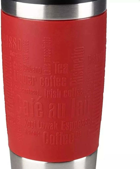 Tefal Travel Mug Glass Thermos Stainless Steel 360ml Red with Mouthpiece K30841