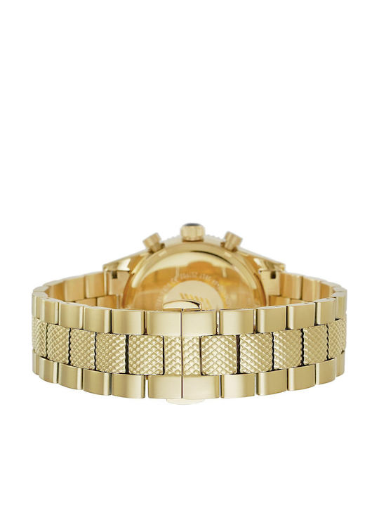 Emporio Armani Мъжки Часовник 43mm Хронограф На Батерия с Металик Браслет Златист/черен