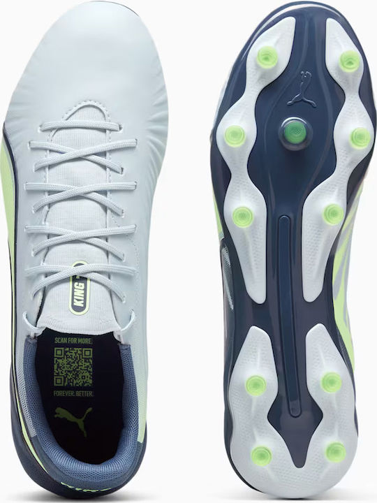 PUMA King Match Ποδοσφαιρικά Παπούτσια με Τάπες FG/AG Γκρι