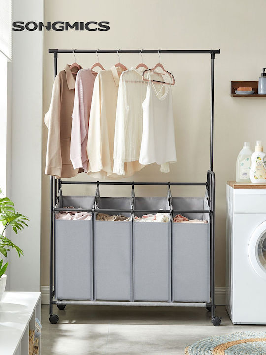 Songmics Laundry Basket Metallic Gray