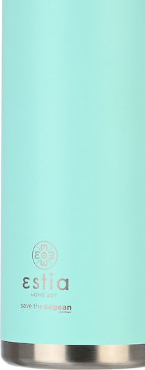Estia Travel Chug Save the Aegean Bottle Thermos Stainless Steel 750ml Estia Travel Chug Save Aegean Bermuda Green with Loop