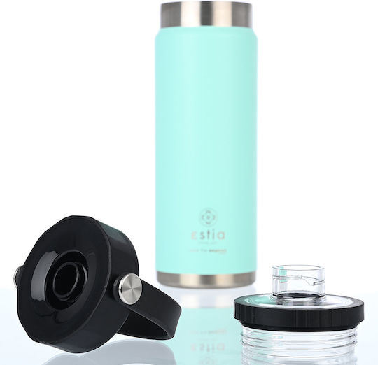 Estia Travel Chug Save the Aegean Bottle Thermos Stainless Steel 750ml Estia Travel Chug Save Aegean Bermuda Green with Loop