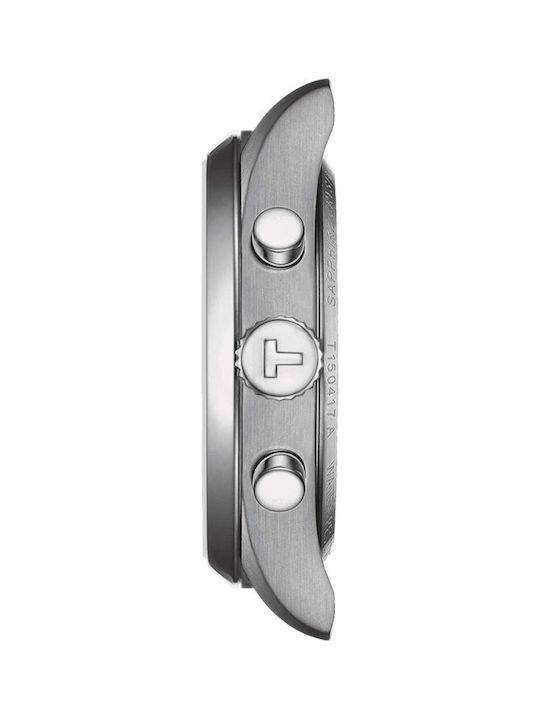 Tissot Men's Watch 40mm Chronograph Battery with Silver Metal Bracelet