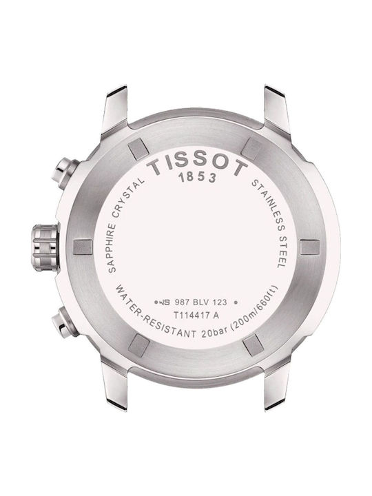Tissot Men's Watch 42mm Chronograph Battery with Silver Metal Bracelet
