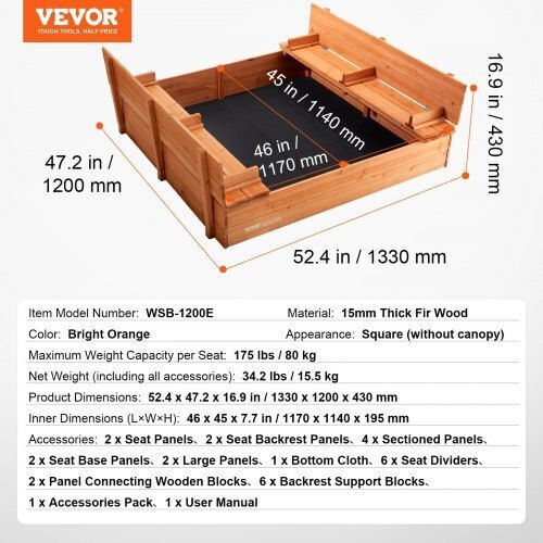 Vevor Vevor Sandkasten Spielzeug Mehrfarbig