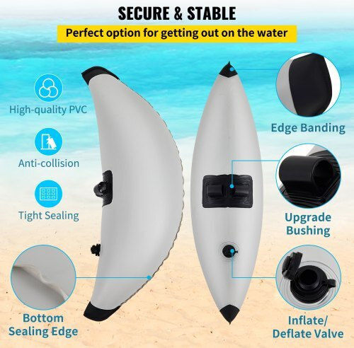 Vevor Kayak Stabilizers 2 Pcs Inflatable Floats PVC Arms Kayak Canoe Fishing Boat Stabilization System