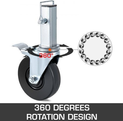 Set of 4 Heavy Duty Scaffold Casters Double Locking 5" 440lbs Jltx13-5-4xjl32fgv0