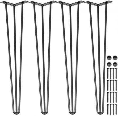 Set de 4 picioare de masă negre Vevor 16" pentru mobilier rezistent Tzzt4pcs16yc3g001v0