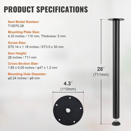 Ρυθμιζόμενα Πόδια Γραφείου Vevor 711.2mm Σετ 4 Βαρέως Τύπου Μαύρα Zgzt2yc28yc0fieayv0