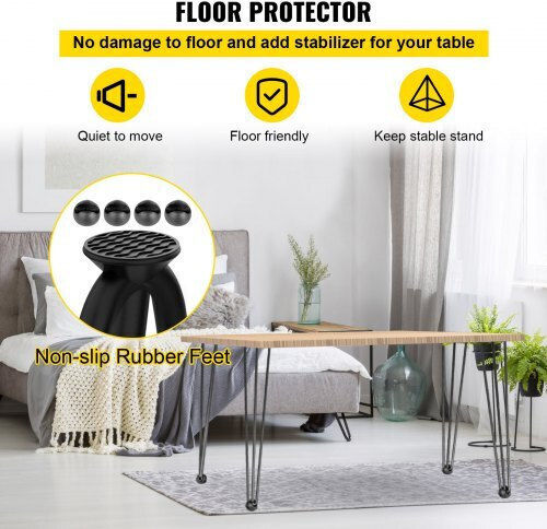 Set de 4 picioare de masă negre Vevor 16" pentru mobilier rezistent Tzzt4pcs16yc3g001v0
