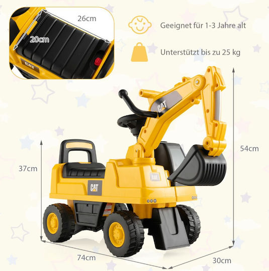 Kids Foot-to-Floor Excavator with Pedal Yellow
