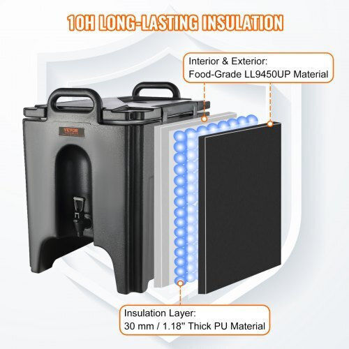 Vevor Thermal Beverage Dispenser 10 Gallons Ll9450up Hot & Cold Drinks Ylhlqqfx10jl0jhfav0