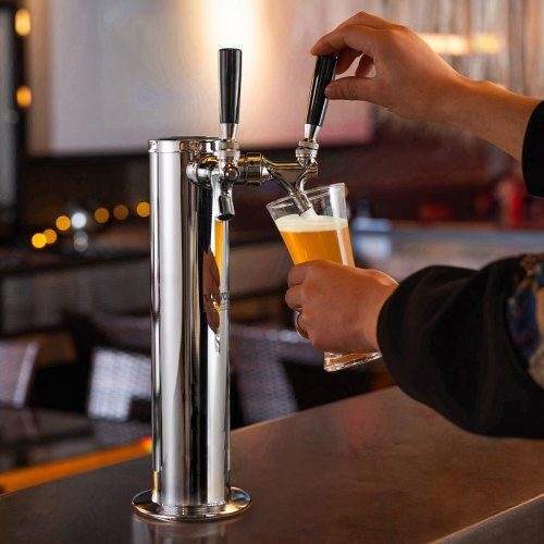 Vevor Kegerator Tower Set Dual Faucet Beer Stainless Steel Dispenser Regulator & Coupler S-system Ltjzsbdyqohqd3ppzv0