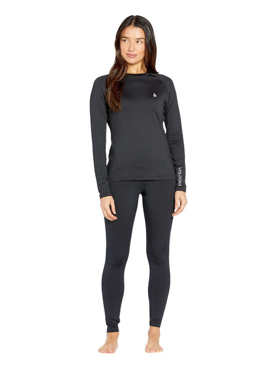 Volcom Vscience Bluza termica pentru femei cu maneci lungi Negru