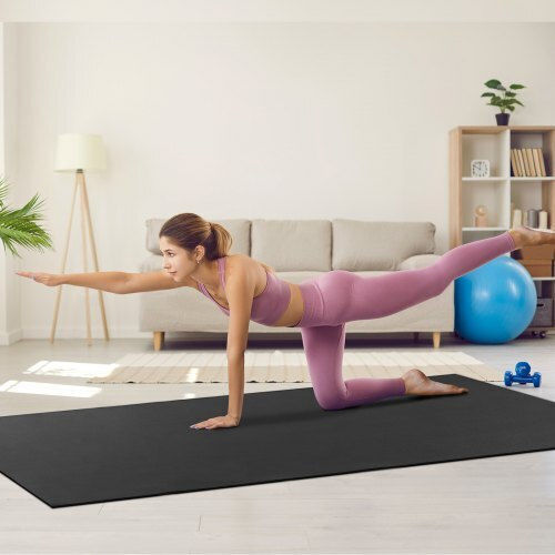 Vevor Exercise Mat Black with Carry Strap (274.32x182.88cm)