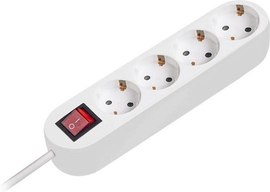 Steckdosenleiste 4 Positionen mit Schalter und Kabel 7m