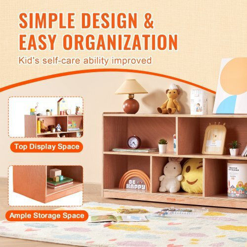 Kids Wall Mount Shelf Brown 122x33x76cm