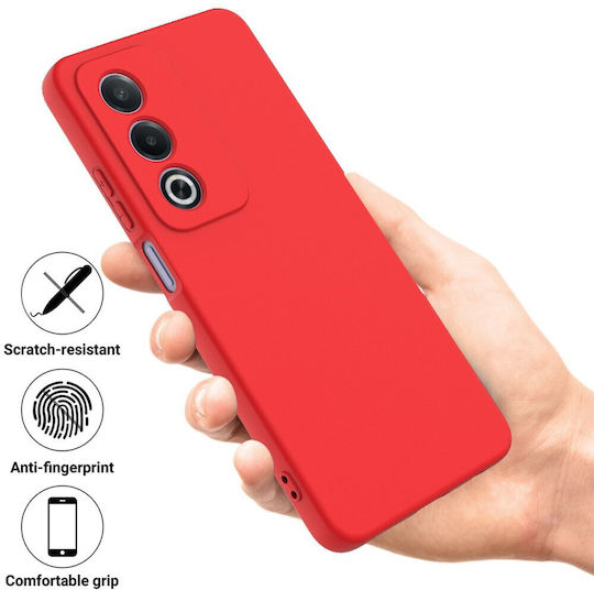 Solid Color Back Cover Silicone Red (Oppo A80 5G)