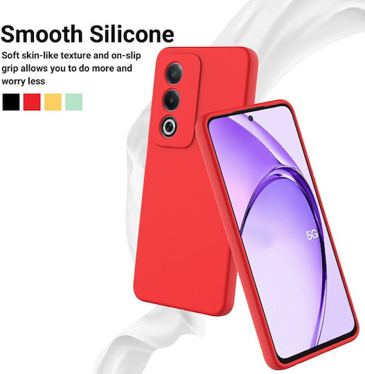 Solid Color Back Cover Silicone Red (Oppo A80 5G)