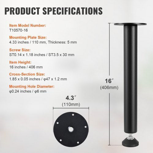 Ρυθμιζόμενα Πόδια Γραφείου Vevor 406.4mm Σετ 4 Βαρέως Τύπου Μαύρα Zgzt2yc16incqviupv0