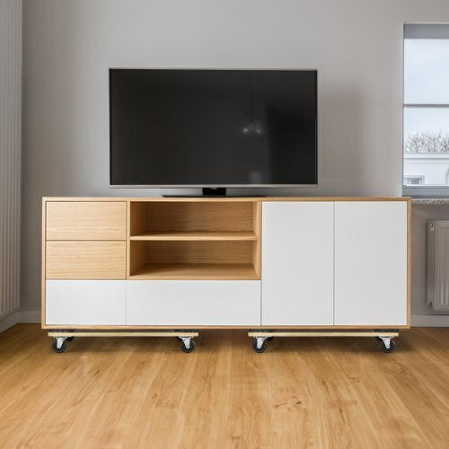 Vevor Καρότσι Μεταφοράς για Φορτίο Βάρους έως 454kg σε Λευκό Χρώμα