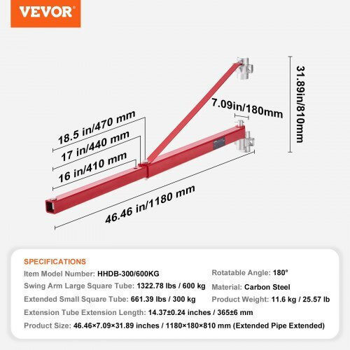 Vevor Sistem pentru Transport / Ridicare de Încărcături pentru o Încărcătură cu Greutate de până la 600kg în Culorea Gri