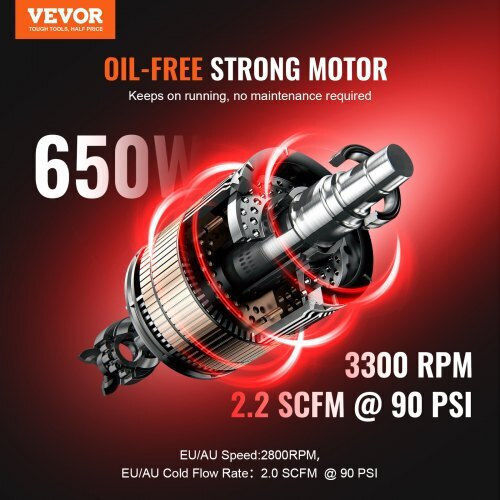 Vevor Air Compressors 80dB with Power 1hp and Airtank 8lt WYWSKYJ30L75E7TAMV2
