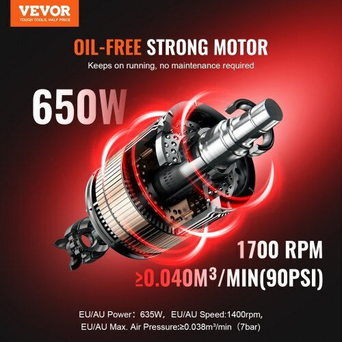 Vevor Κομπρεσέρ Αέρος 68dB με Ισχύ 1hp και Αεροφυλάκιο 4lt