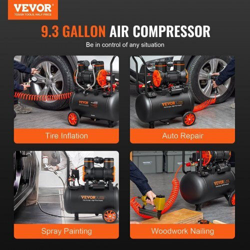 Vevor Compresor de aer 70dB cu Putere 2.5hp și Rezervor de aer 35lt W35L1800W220VAA5GV2