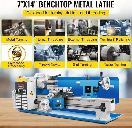 Vevor Mini-Drehmaschine SJ7X1455006188233V2 mit Leistung 550 Watt