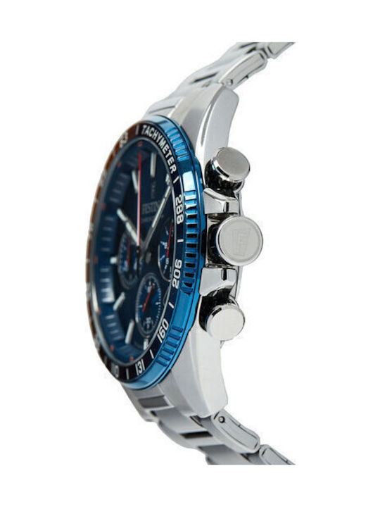 Festina Men's Watch 45mm Chronograph Battery with Silver Metal Bracelet