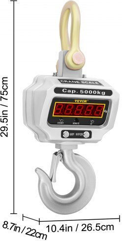 Vevor Electronic Professional Hanging Scale with Weighing Capacity of 5000kg
