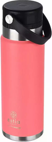 Estia Travel Chug Save the Aegean Bottle Thermos Stainless Steel 750ml Estia Travel Chug Save Aegean Fusion Coral with Loop