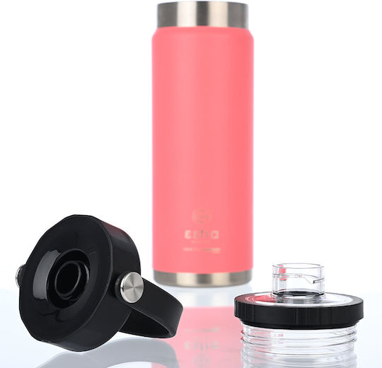 Estia Travel Chug Save the Aegean Bottle Thermos Stainless Steel 750ml Estia Travel Chug Save Aegean Fusion Coral with Loop