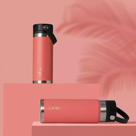 Estia Travel Chug Save the Aegean Bottle Thermos Stainless Steel 750ml Estia Travel Chug Save Aegean Fusion Coral with Loop