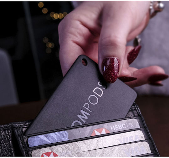 Boompods Boomcard Apple Find My Μαύρο Επαναφορτιζόμενο
