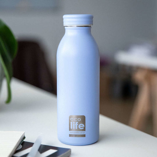 Ecolife Recyclable Bottle Thermos Stainless Steel BPA Free 450ml Blue
