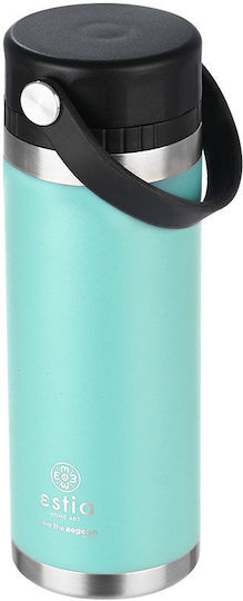 Estia Travel Chug Save the Aegean Bottle Thermos Stainless Steel 500ml Estia Travel Chug Save Aegean Bermuda Green with Loop