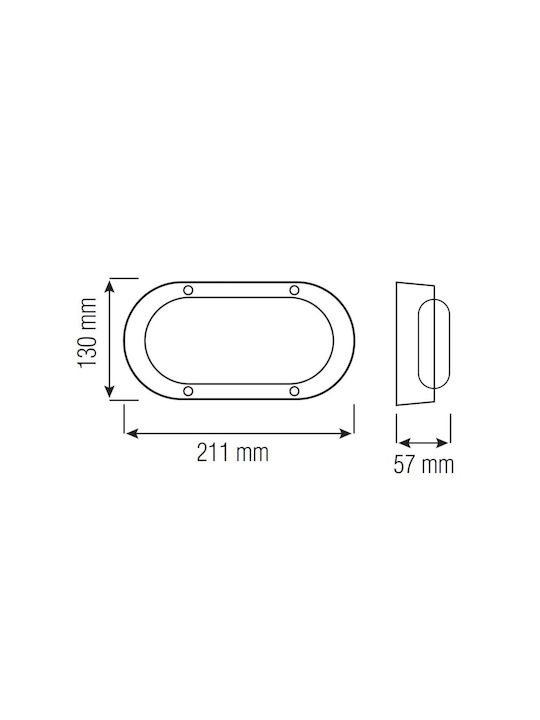Horoz Electric Lumină de exterior montată pe perete LED 8W cu Alb Natural Lumină 21.1x13x5.7εκ.