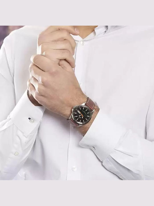 Festina Ανδρικό Ρολόι 40mm Μπαταρίας με Καφέ Δερμάτινο Λουράκι