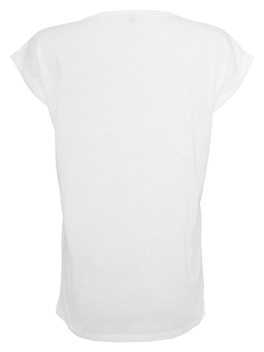 Damen T-Shirt Blumen White