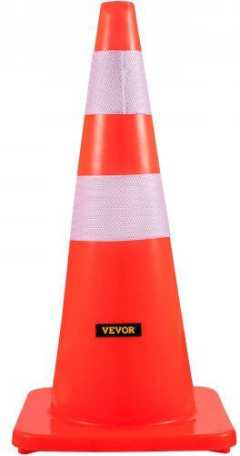 Vevor Con de circulație în Portocaliu Culori 10cm x 10cm
