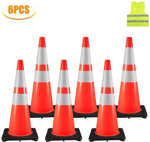 Vevor Traffic Cone Made of Plastic in Orange Colour 91x91cm