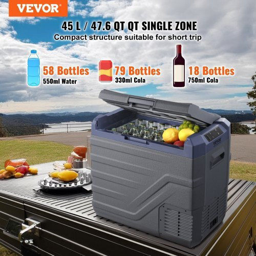 Vevor Φορητό Ψυγείο 45lt 100-240V / 12V / 24V Γκρι