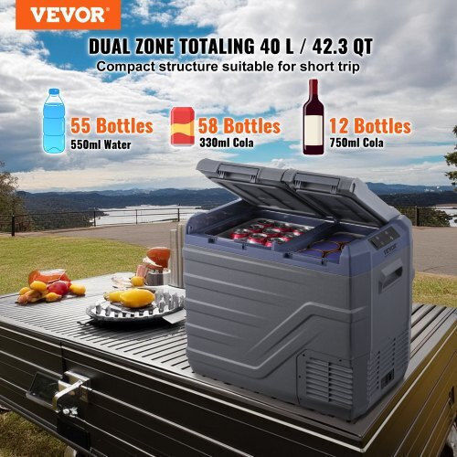 Vevor Φορητό Ψυγείο 40lt 100-240V Γκρι