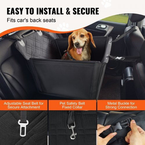 Vevor Waterproof Seat Car for Dog Black