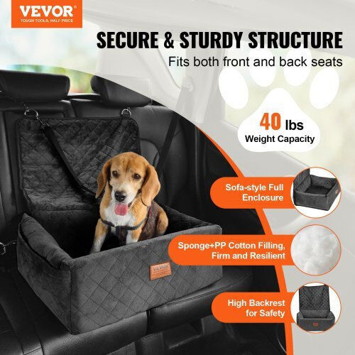 Vevor Wasserdicht Sitz Autozubehör für Hunde Schwarz