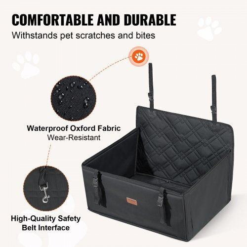Vevor Waterproof Seat Car for Dog Black